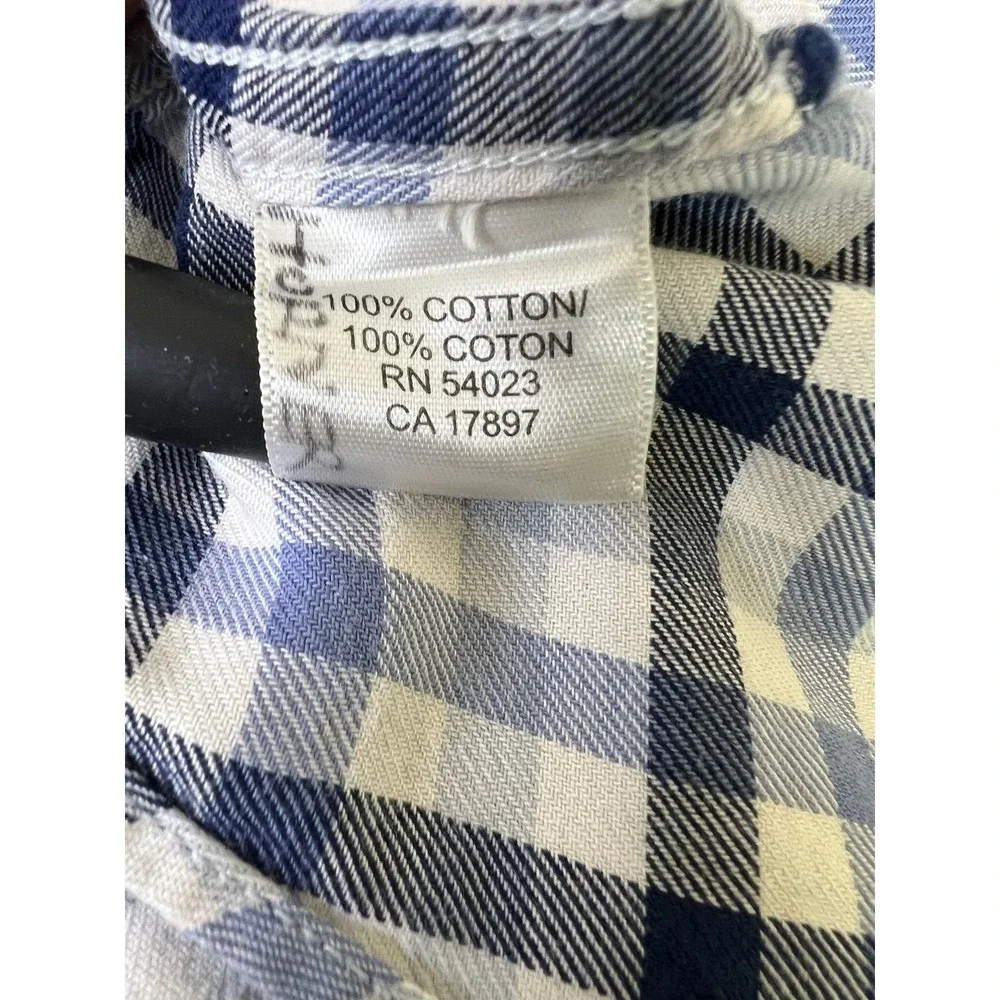 Banana‎ Republic Shirt Men's Large Blue Plaid Button Up 2 Pockets Casual